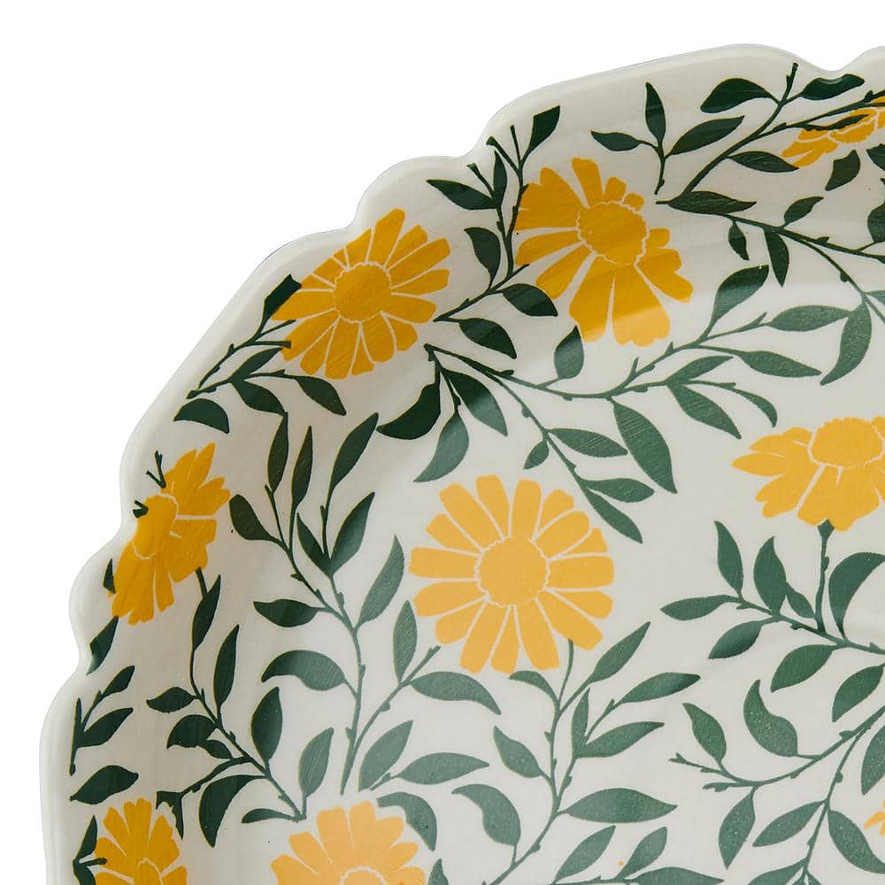 Tranquil Elegance Multi-Color Ceramic Floral Dinnerware Set, Service for 4