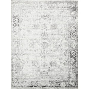 Sofia Casino Gray 9 ft. x 12 ft. Medallion Area Rug