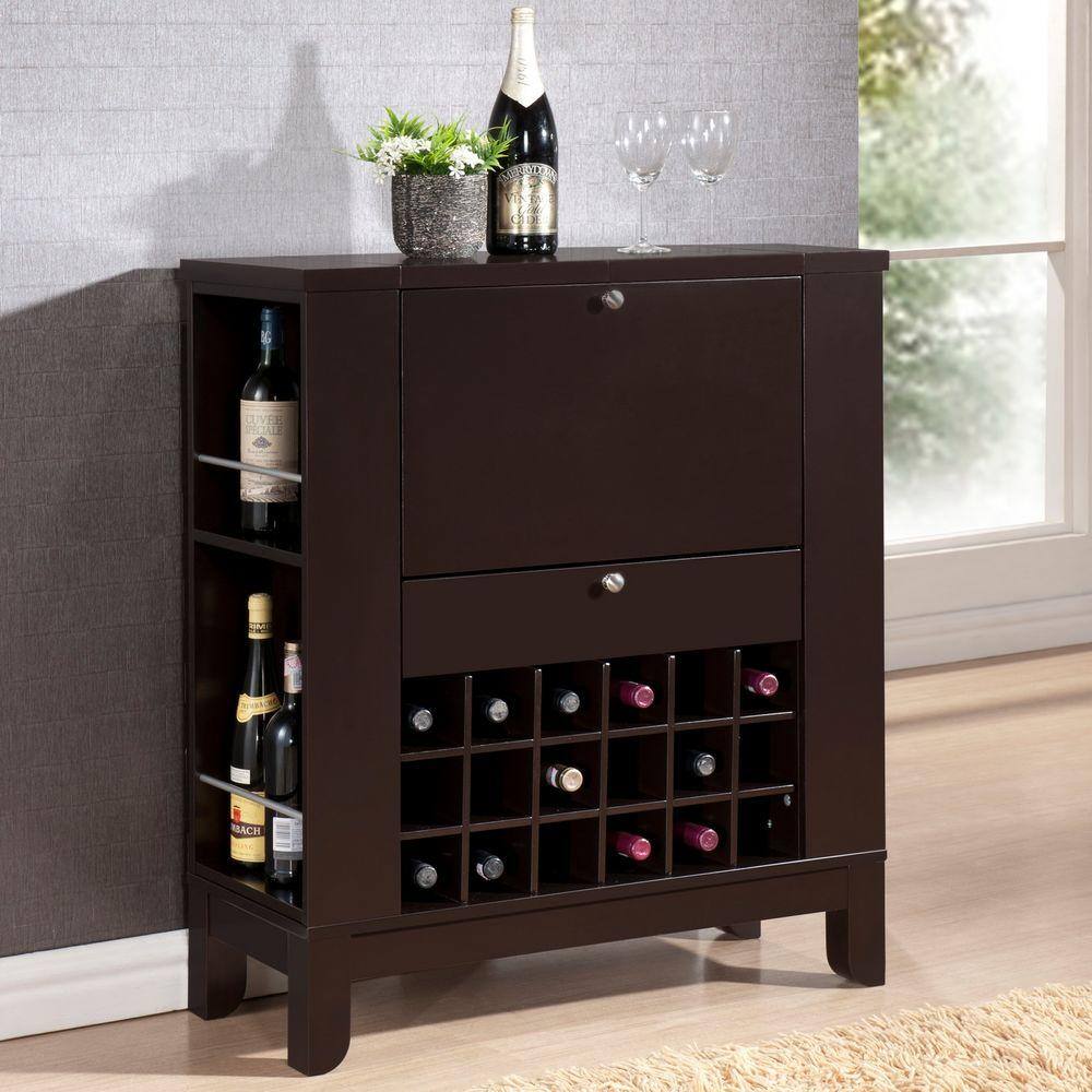 Baxton Studio Dark Brown Bar Cabinet 28862 5407 Hd The Home Depot Baxton Studio Dark Brown Bar Cabinet, Dark Espresso Wine Cabinet