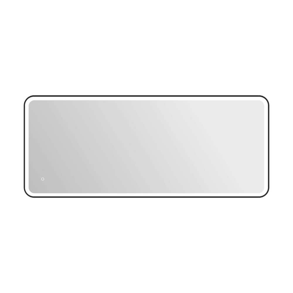 30 in. W x 72 in. H Rectangle Framed LED Wall Mirror in Black price history on PriceWatchPro