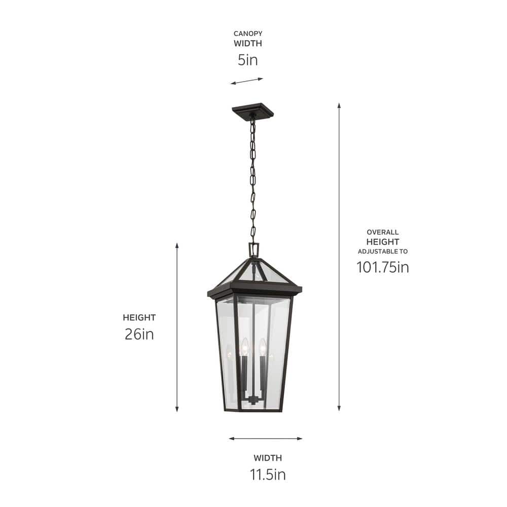 Olde Bronze 26" Outdoor Pendant with Clear Beveled Glass