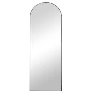 22 in. x 65 in. Modern Arched Framed Black Full-Length Leaning Mirror for Bathroom Bedroom
