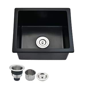 18 in Quartz Undermount Bar Sink With Basket Strainer