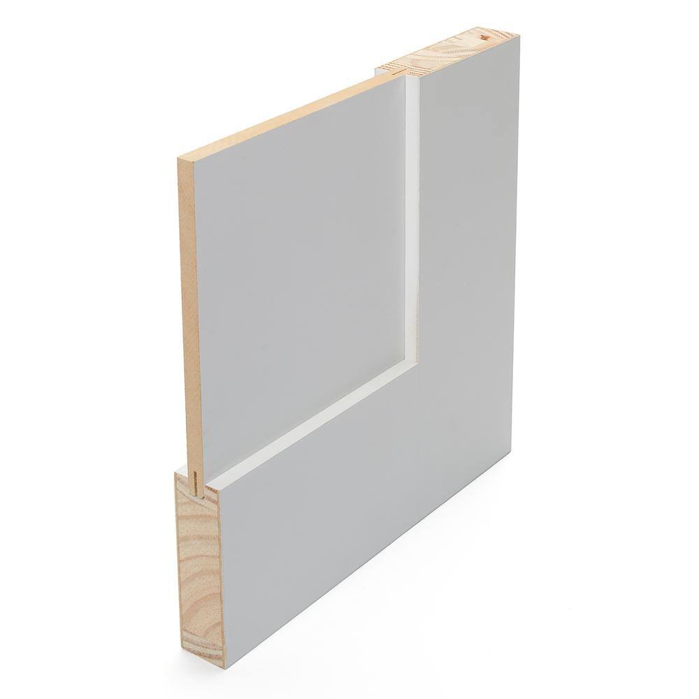Primed MDF 3-Panel Right-Handed Interior Door with Satin Nickel Hinges