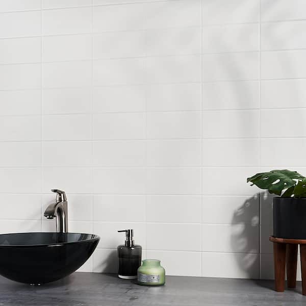 Tori White 8 in. x 4 in. Matte Ceramic Wall Tile (28 Pieces, 6.02 sq. ft./Case)