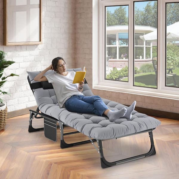 BOZTIY Folding Lounge Chair with Mattress 5-Position