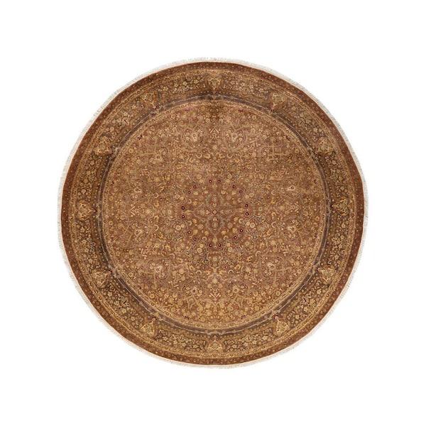 Solo Rugs Mogul One-of-a-Kind Traditional Yellow 7 ft. 1 in. x 7 ft. 1 in. Oriental Area Rug