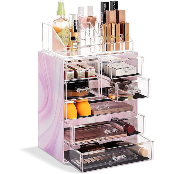 Tie Dye Print Clear Makeup Organizer
