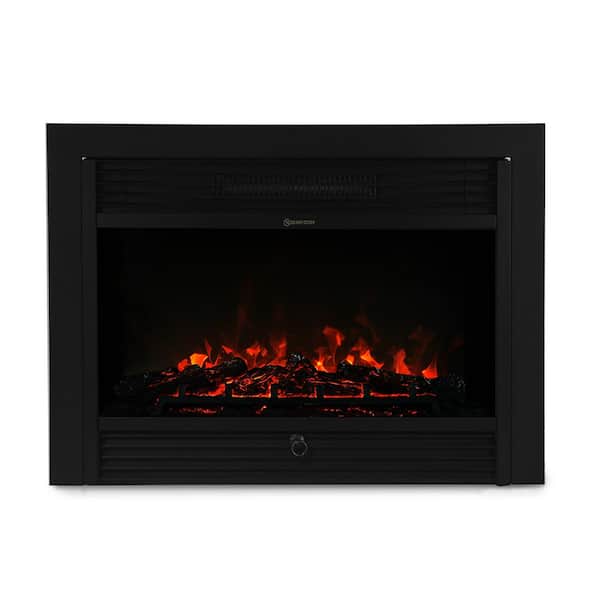 XtremepowerUS 28.5 in. W 5,200 BTU Embedded Electric Fireplace Insert Heater with Remote Control in Black