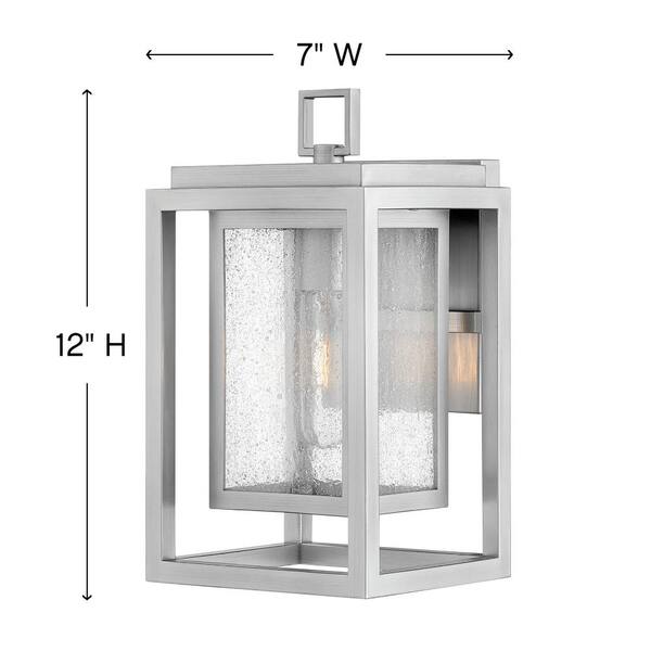 HINKLEY - Hinkley Republic Small Outdoor Wall Mount Lantern, Satin Nickel