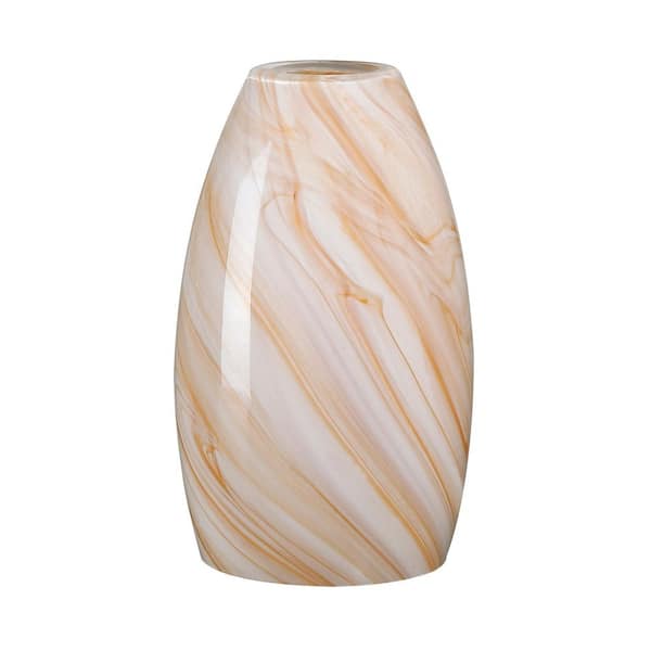 Faymart lighting 7.64 in. Multicolored Champagne Marble Pattern Glass Drum Pendant Light Shade with 1.65 in. Lip Fitter (Not included）