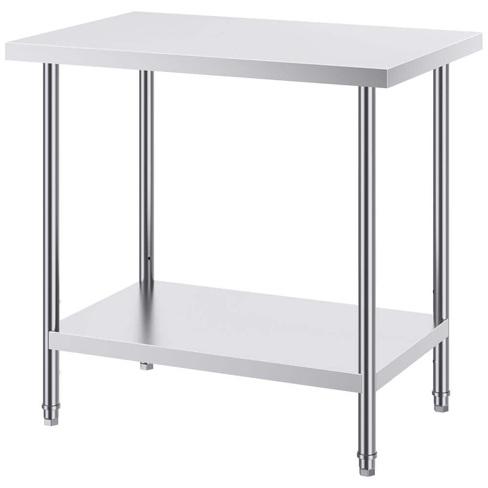 24 x 36 x 34 in. Stainless Steel Prep Table, 750 lbs. Capacity, Heavy Duty Kitchen Prep Table 3 Adjustable Height Levels price history on PriceWatchPro