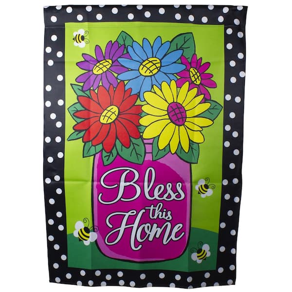 Bouquet With Vase Outdoor House Flag, Outdoor House Flags