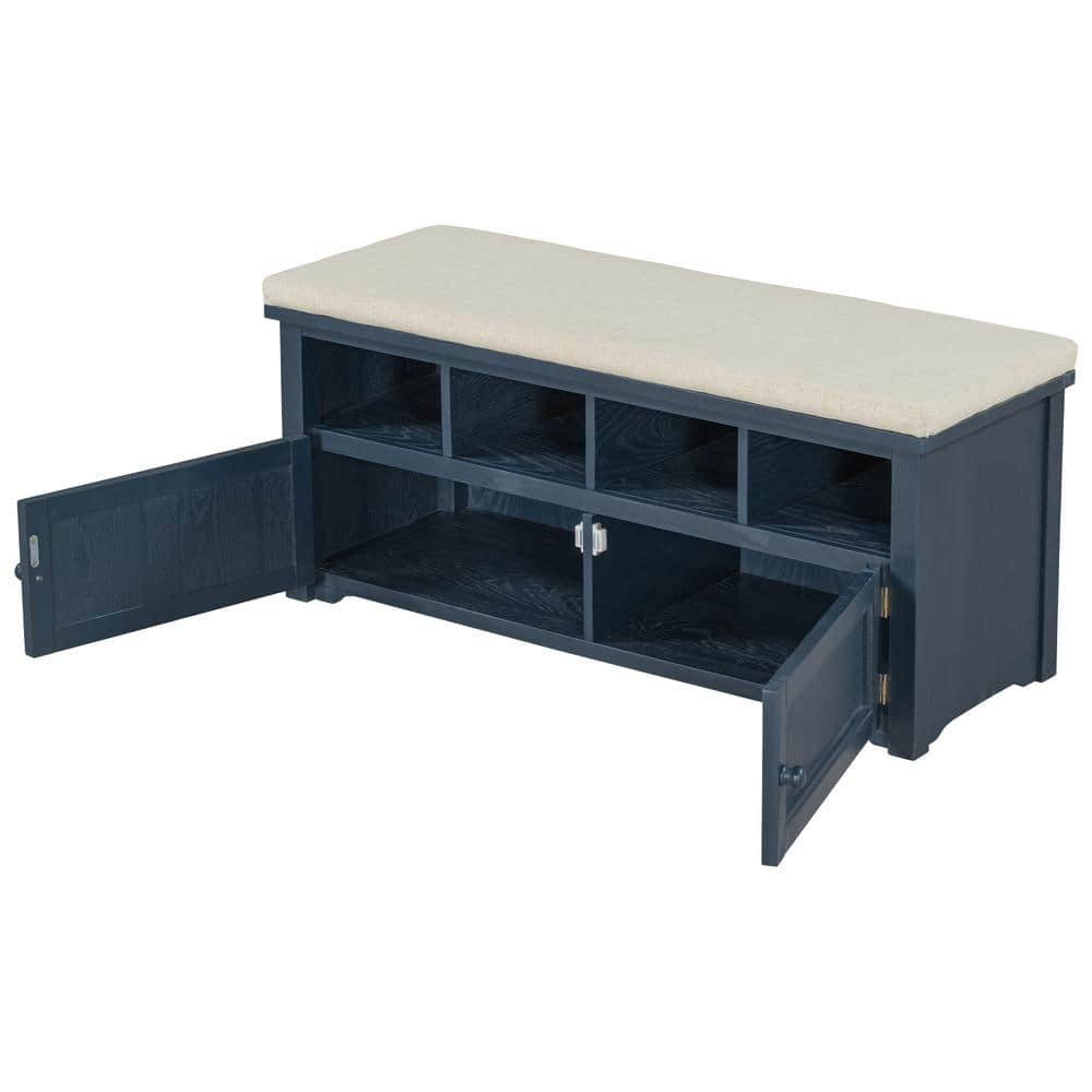 42 in. W x 16 in. D x 18.9 in. H Bathroom Blue Linen Cabinet