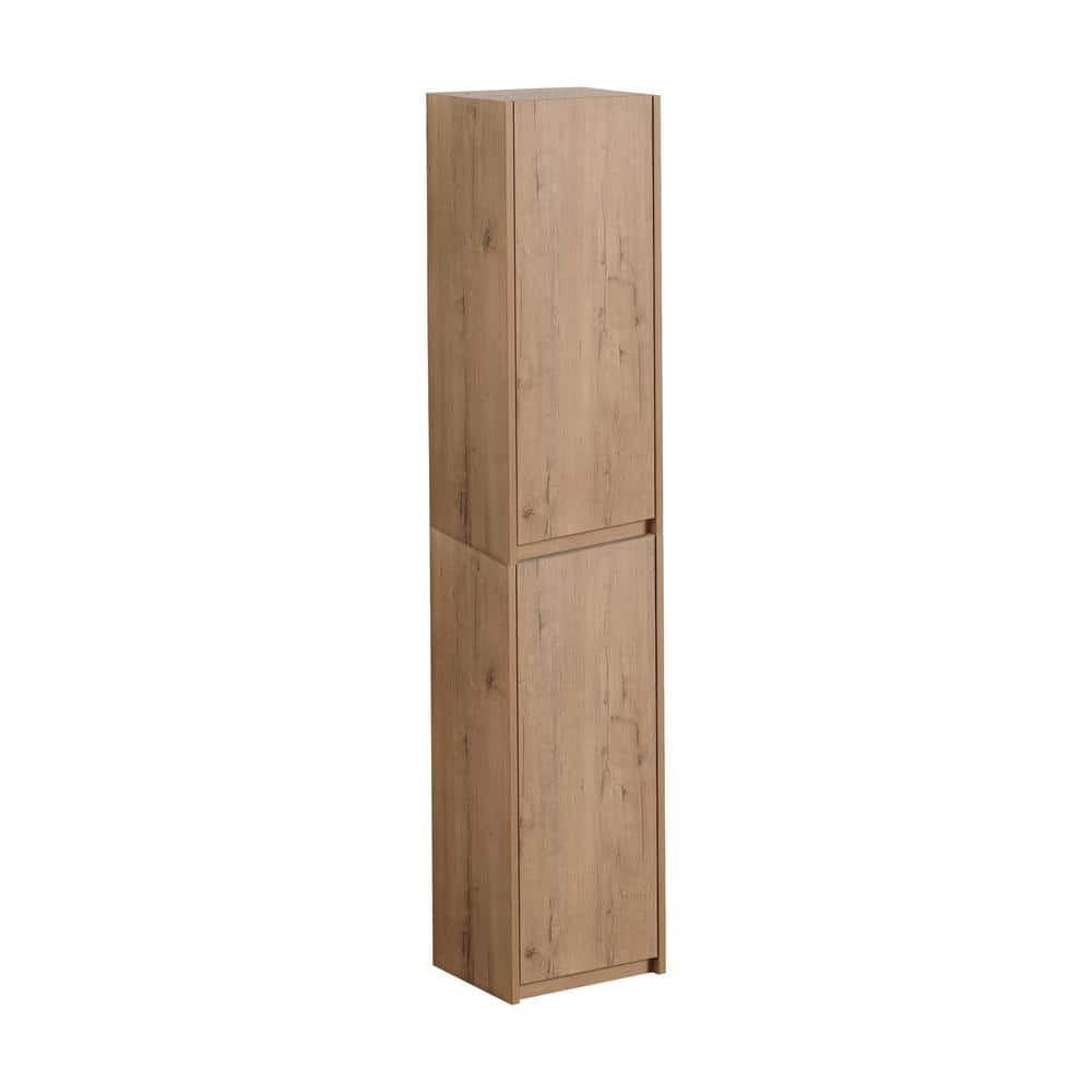 Modern 12 in. W x 9.8 in. D x 59 in. H Bathroom Storage Wall Cabinet in Imitative Oak price history on PriceWatchPro