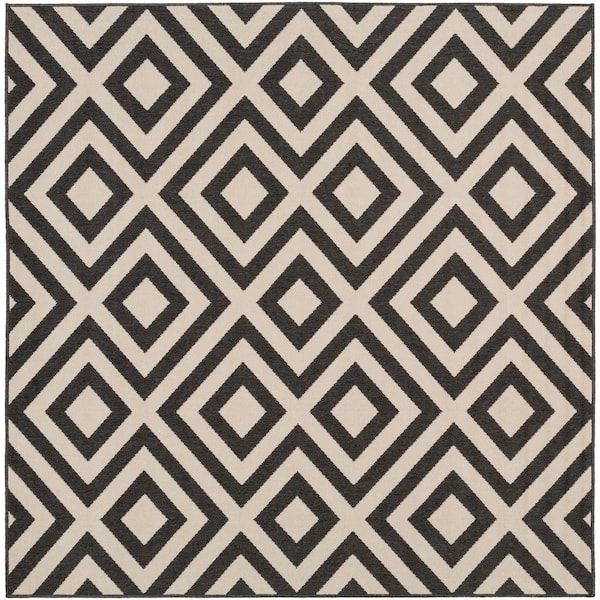 Livabliss Breckenridge Beige 7 ft. x 7 ft. Square Indoor/Outdoor Patio Area Rug