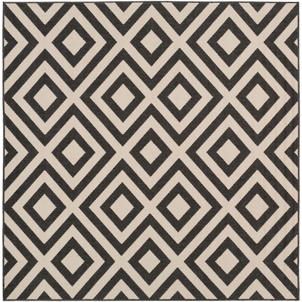 Livabliss Breckenridge Beige 9 ft. x 9 ft. Square Indoor/Outdoor Patio Area Rug