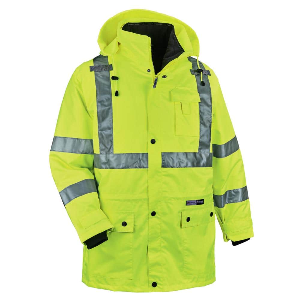 GloWear 8385 Mens XX-Large Lime High Visibility 4-in-1 Jacket