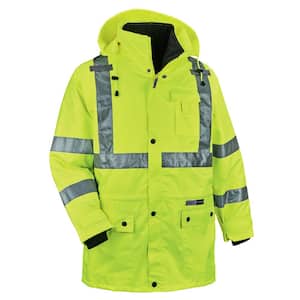 GloWear 8385 Class 3 Hi-Vis 4-in-1 Jacket, 2X-Large, Lime, Ships in 1-3 Business Days