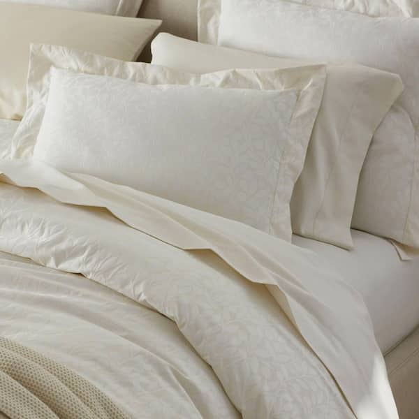 Legends Hotel Jacquard Leaf Wrinkle-Free Supima Cotton Fitted Sheet