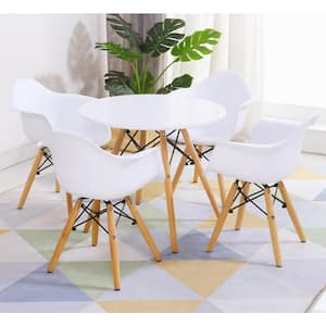 5-Piece Wood Top Children Table And 4-Chairs Set Solid Construction Dining Table Toddler