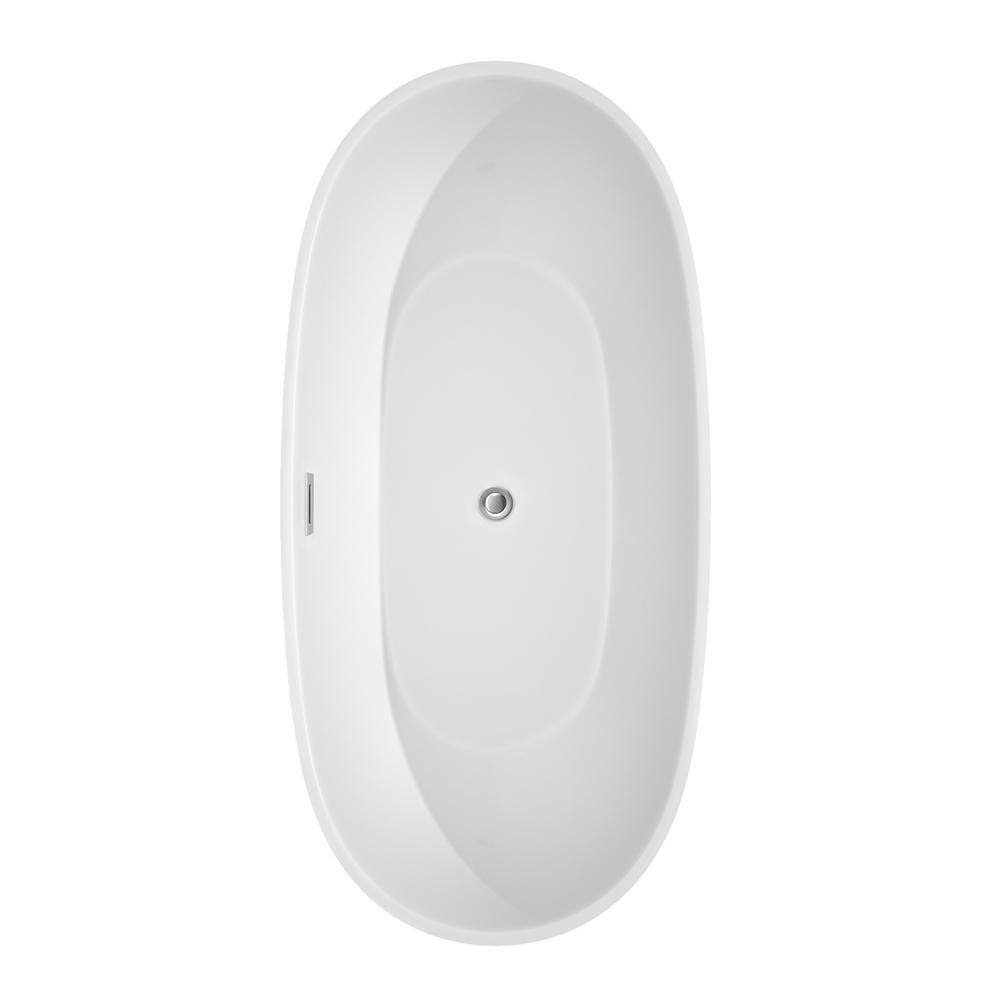 Juno 67'' White Acrylic Freestanding Soaking Bathtub