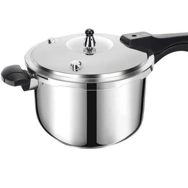 6.3 qt. Stainless Steel Stovetop Pressure Cooker, Thickened Pressure Cooker with Spring Valve Safeguard Devices