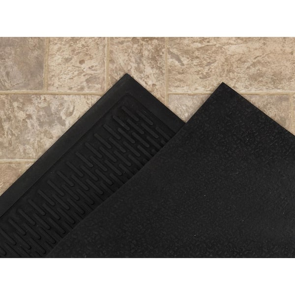 Ottomanson Waterproof, Low Profile, Non-Slip Foot Step Indoor/Outdoor Rubber  Doormat, 18 x 28(1 ft. 6 in. x 2 ft. 4 in.), Gold PD1011-18X28 - The Home  Depot