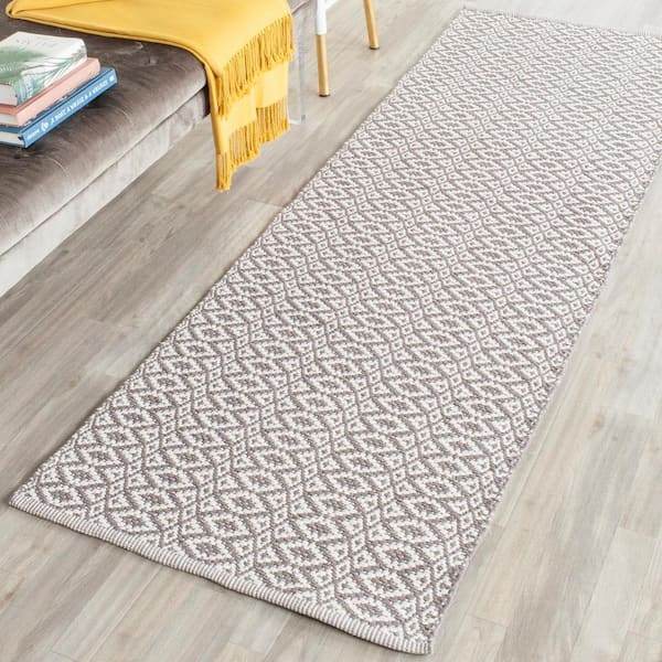 Montauk Ivory/Gray 2 ft. x 12 ft. Solid Runner Rug