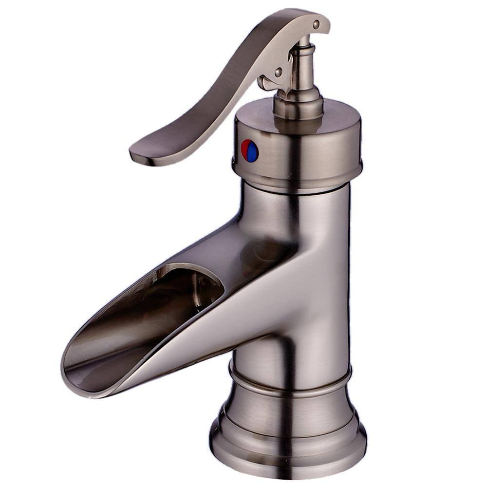 Boyel Living Single Hole Single-Handle Low Waterfall Bathroom Faucet in ...