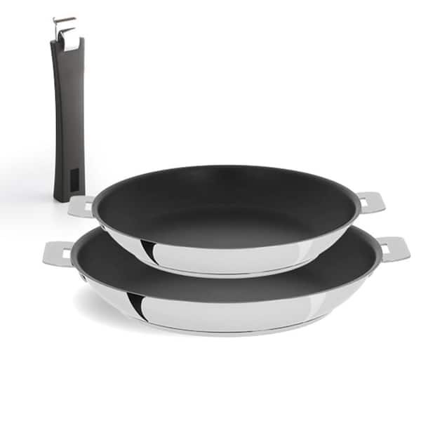 Cristel Tulipe 3-Piece Stainless Steel Nonstick Frying Pan Set