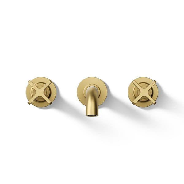 KOHLER Castia By Studio McGee Wall-Mount Bathroom Sink Faucet Trim 1.2 GPM in Vibrant Brushed Moderne Brass