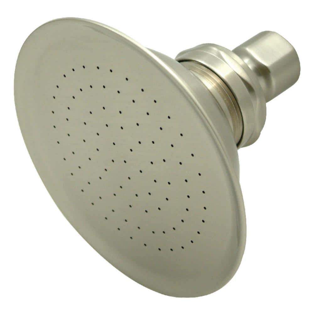 1-Spray 4.9 in. Single Wall Mount Fixed Rain Shower Head in Brushed Nickel -  Kingston Brass, HP10SN