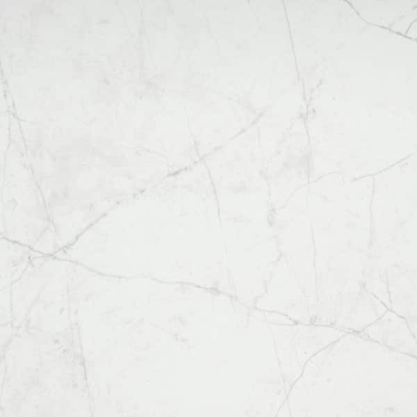 EMSER TILE Sterlina White 23.62 in. x 23.62 in. Polished Marble Look Porcelain Floor and Wall Tile (15.5 sq. ft./Case)