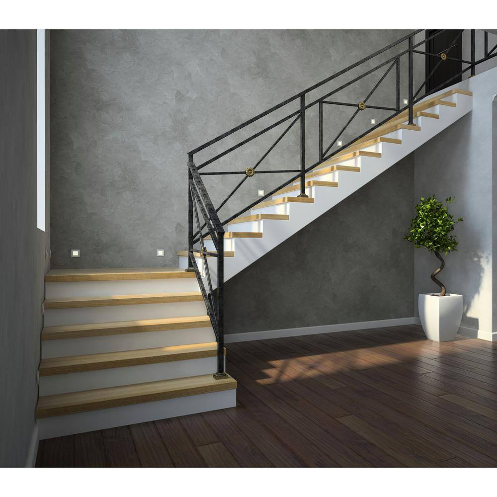 Sleek Square LED Step Light for Indoor/Outdoor, Black Finish