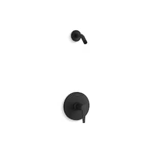 Pitch 1-Handle Shower Trim Kit in Matte Black (Valve Not Included)