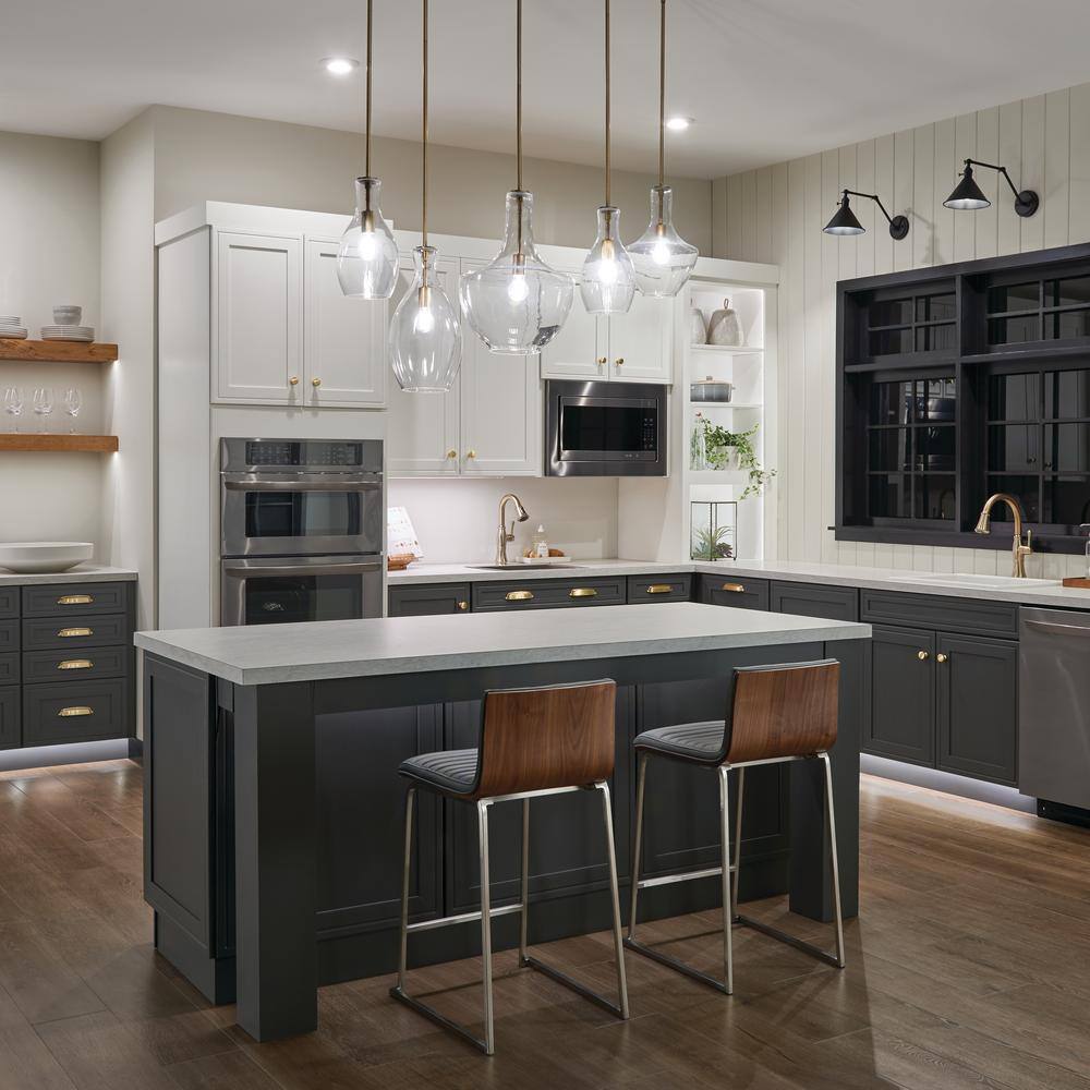Everly 13.75" Clear Glass and Brass Mini Pendant Light