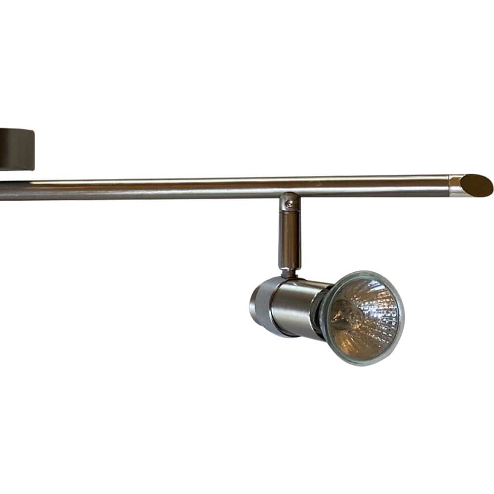 Satin Nickel 3-Light Adjustable Track Lighting Fixture