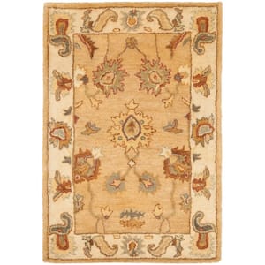 Bergama Taupe/Ivory Doormat 2 ft. x 3 ft. Border Area Rug