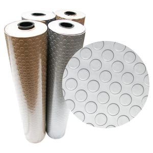 "Coin-Grip Metallic" 4 ft. x 6 ft. Silver Commercial PVC Flooring