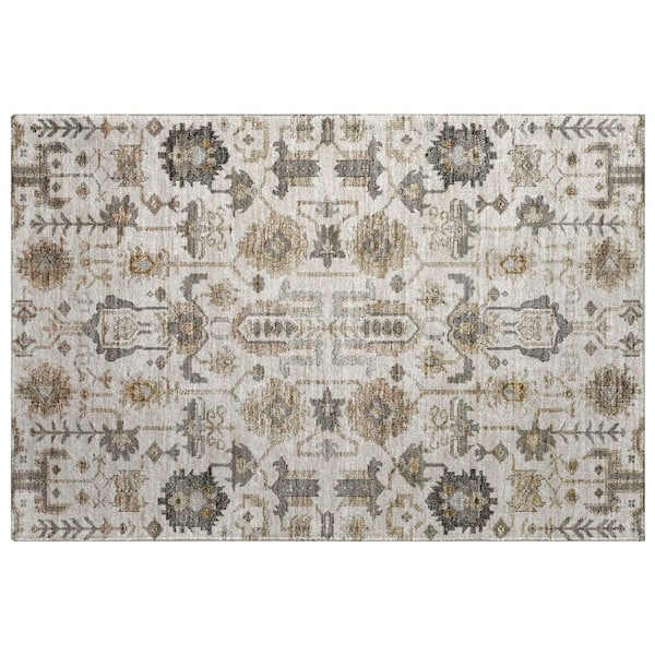 Dream Shag Premium Machine Washable Abstract ADS697 Terracotta 8 ft. x 8 ft. Round Rug
