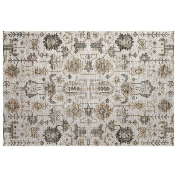 Dream Shag Premium Machine Washable Abstract ADS697 Honey 3 ft. x 4 ft. Area Rug