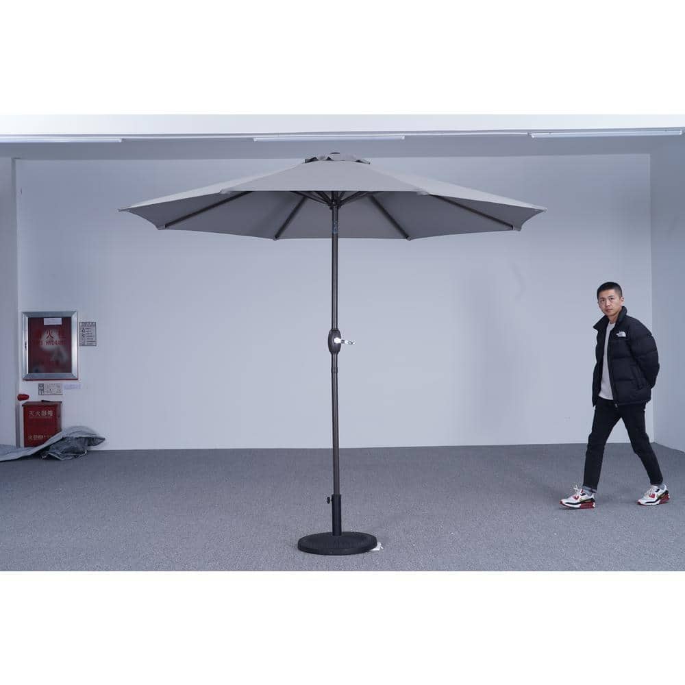 9 ft. Market Patio Umbrella in Gray (Middle)