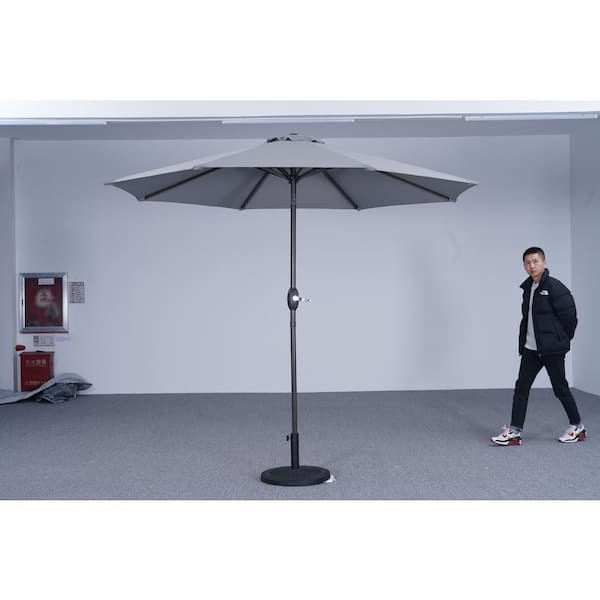 Unbranded 9 ft. Market Patio Umbrella in Gray (Middle)