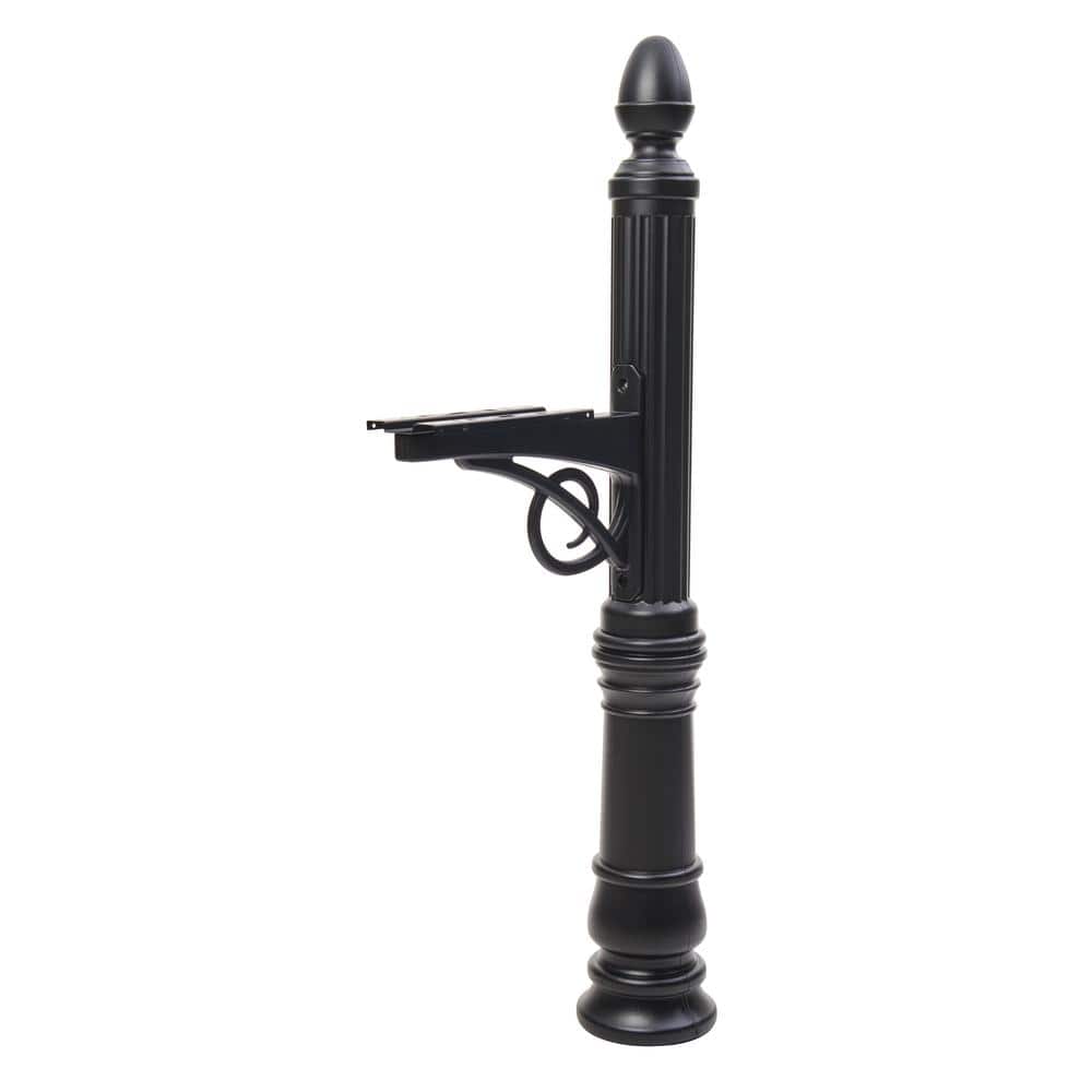 Victorian Black Polycarbonate Decorative Mailbox Post