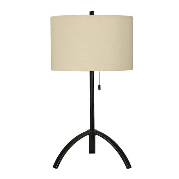 Fangio Lighting 27 in. Black Indoor Table Lamp with Decorator Shade