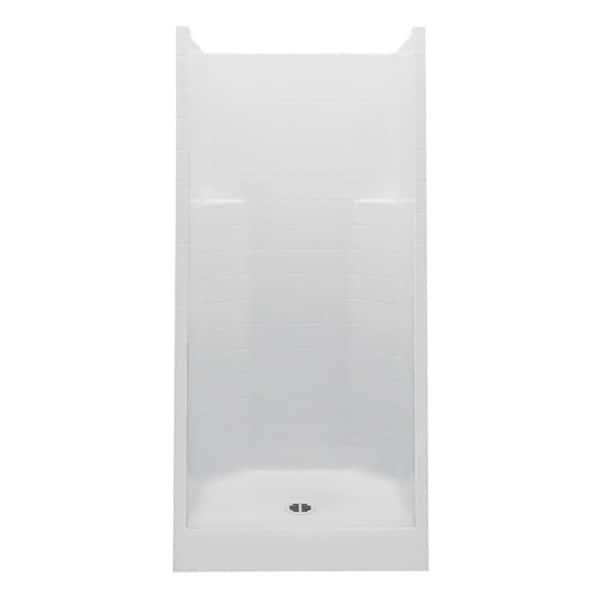 Aquatic Everyday Smooth Tile 36 in. x 36 in. x 76 in. 1-Piece Shower Stall with Center Drain in White