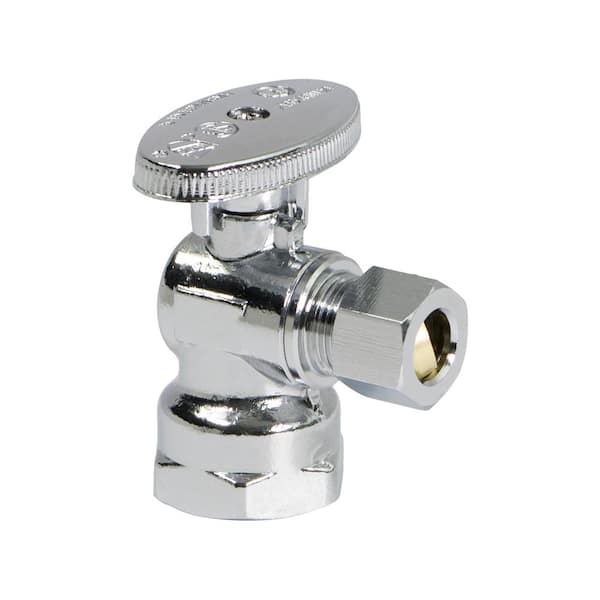 1/2 in. FIP Inlet x 3/8 in. O.D. Compression Outlet Quarter Turn Angle Stop Valve