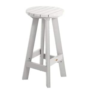 Birch White Round Recycled Plastic Bar Height Outdoor Bar Stool