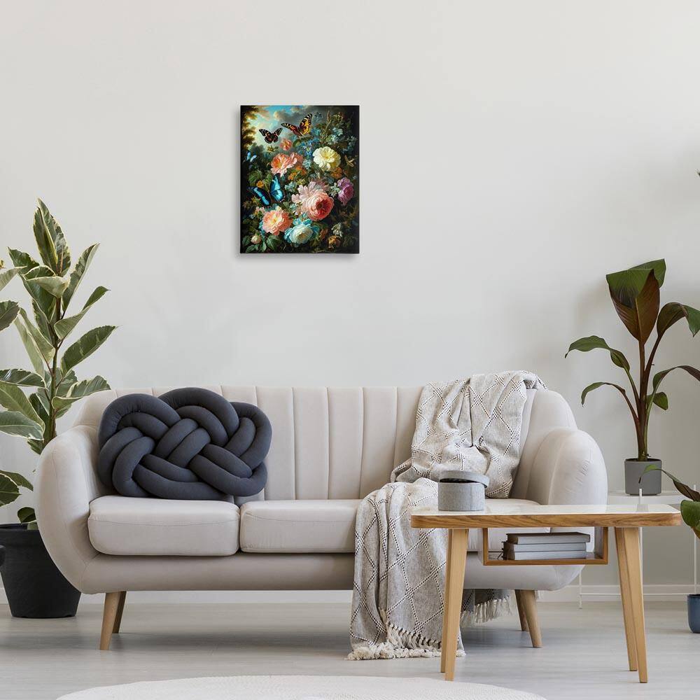 Blooming Roses and Monarch Butterflies by Tabz Jones Unframed Nature Graphic Art Print 20 in. x 16 in. price history on PriceWatchPro